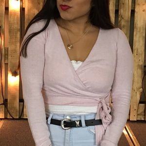 Pink tie top